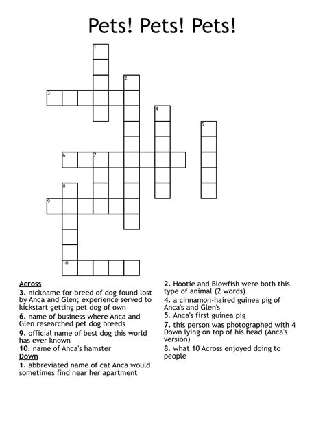 Pet protection organization crossword clue. Other crossword clues with similar answers to 'Pet lovers' org.'. Abbreviation for a pound. Adoption advocacy org. Adoption agcy. Animal caretakers, for sh. Grp. concerned with lab s. Humane grp. Humane org. Labrador retriever, for s. 