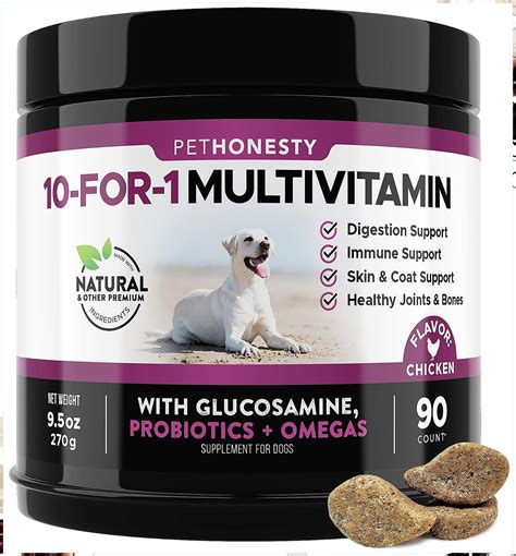 PetHonesty 10 in 1 Dog Multivitamin - Glucosamine Essential Dog ...