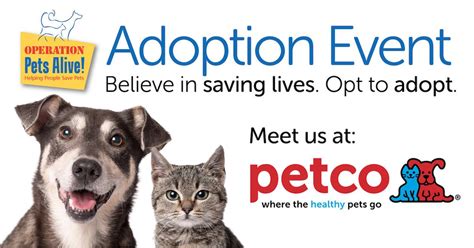 Petco adoption days. Search Adoptable Pets. Find cats & dogs for adoption today! Through the Petco Foundation, we have helped over 5 million pets find new homes all across the country. Discover your next … 