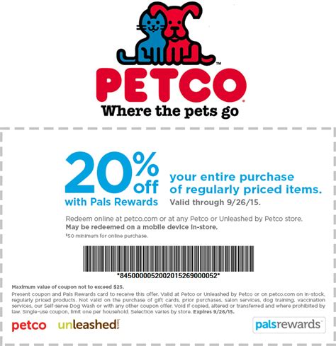 Get the best coupons, promo codes & deals for Petco in 2024 at Capital One Shopping. Our community found 85 coupons and codes for Petco. ... Grooming, Training, Vital Care, Petco Pay, donations, and repeat delivery subscriptions after the first delivery. Use of coupons/promotional codes not listed on Capital One Shopping may void Shopping Rewards.