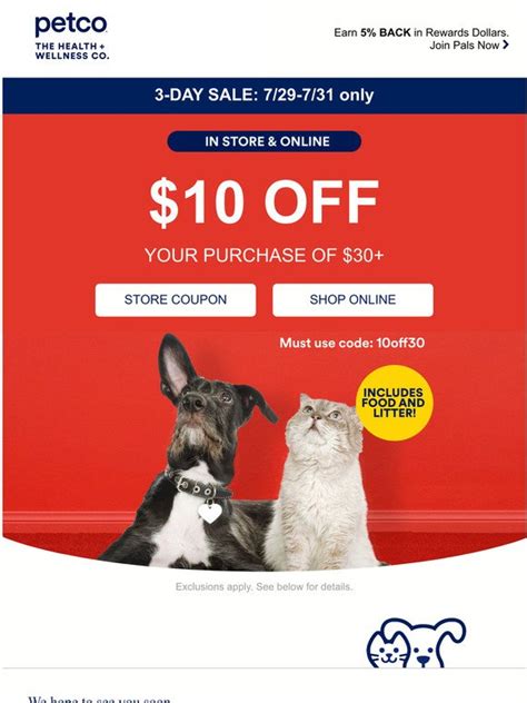Petco promo code 2023. Shop Petco for pet supplies, food, treats, & in-store services. ... No promo code needed. Discount will be reflected in the Cart. ... Columbus, OH), both insurers are subsidiaries of Nationwide Mutual Insurance Company. Prior to October 23, 2023, pet insurance policies were underwritten by United States Fire Insurance Company (NAIC #21113 ... 