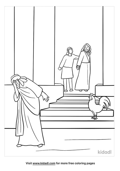 Peter Denies Jesus Coloring Page Learning How to Read