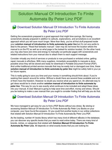 Peter Linz Automata Solution Pdf