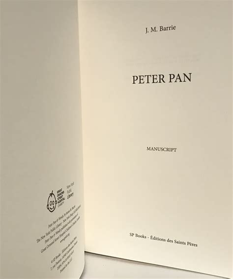 Peter Pan - The manuscript of Peter Pan - J.M. Barrie - SP Books