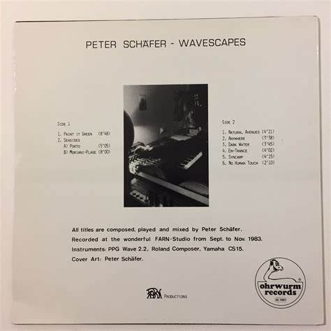 Peter Schafer Wavescapes Vinyl LP Ohrworm Records 1984 …