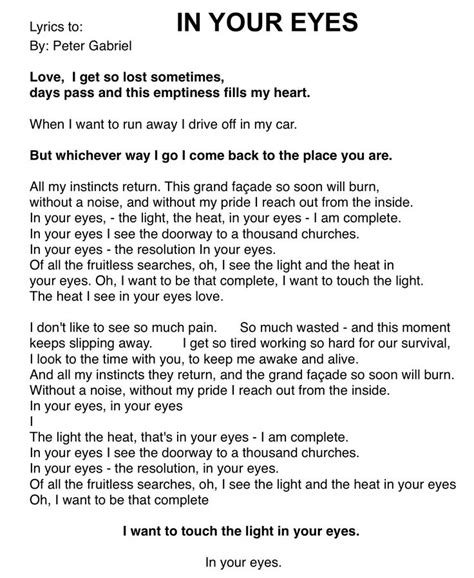 Peter gabriel in your eyes lyrics. Things To Know About Peter gabriel in your eyes lyrics. 
