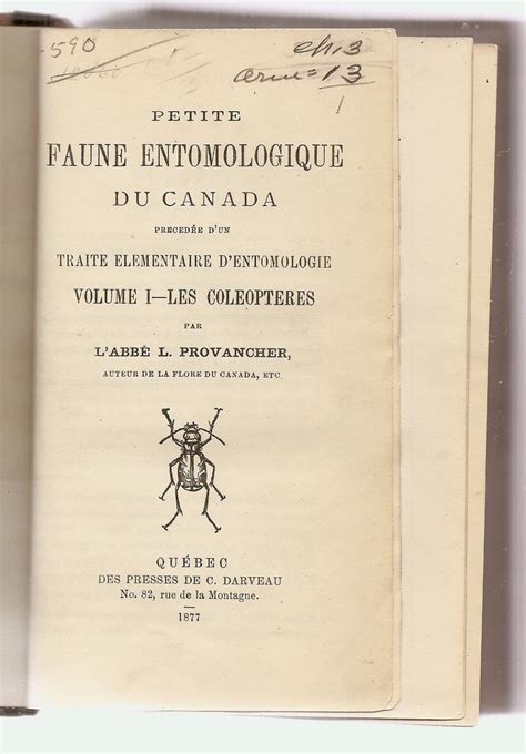 Petite faune entomologique du canada et particulièrement de la province de québec. - Auf wiederseh'n am oderstrand und andere schlesische geschichten.