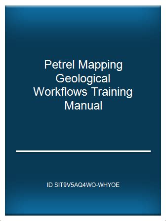 Petrel mapping geological workflows training manual. - 1996 kawasaki 1100 zxi jet ski manual.