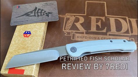 This Petrified Fish Pfe04 SCHOLAR folding knife is a wonderful, 3.7" blade made of durable 154CM steel and an elegant handle crafted from beautiful olive wood, this knife is truly a work of art.. 