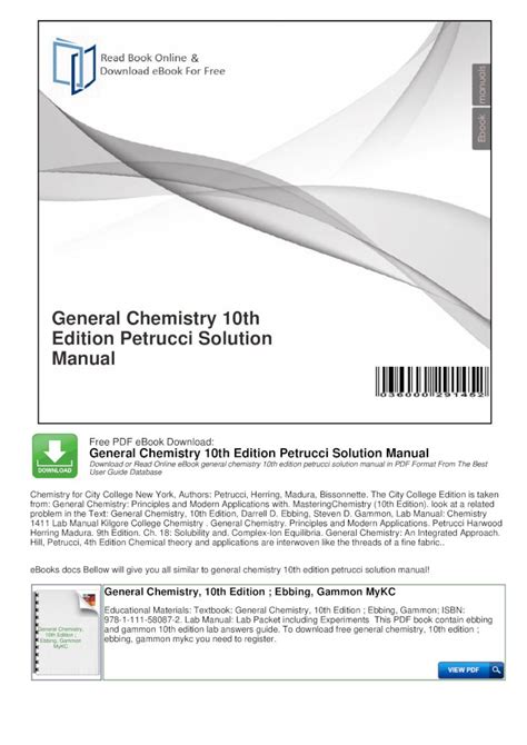 Petrucci general chemistry 10th edition solution manual. - Owners manual for new idea 5407 mower.