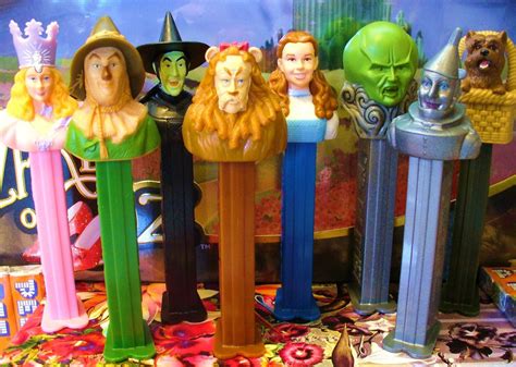 This special edition and numbered Wizard of Oz Pez gift set celebrates the 70th anniversary of the iconic movie classic. It includes the 8 main characters and 12 Pez refills. Set includes the Cowardly Lion, Tin Man, Scarecrow, Dorothy, Toto, Glinda the Good Witch of the North, the Wizard and Wicked Witch of the West..