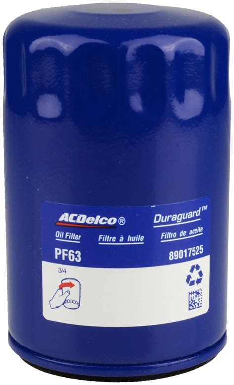 ACDelco GM Original Equipment PF63 Engine Oil Filter. Brand: ACDelco. 4.7 1,417 ratings. $2474. Available at a lower price from other sellers that may not offer free Prime delivery. About this item. Helps keep abrasive particles away from bearings and other engine hydraulic components.