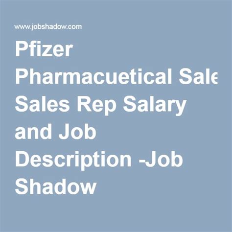 Pfizer Sales Rep Salary
