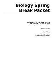 Pgcps Spring Break Packet Answer Key Biology