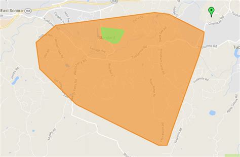 This map shows the current outages in our 70,000-square-mile servic