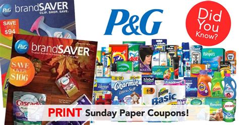 Save time, money and effort with P&G everyday offers, including printable, shopper card and rebate coupons in the monthly brandSAVER.. 