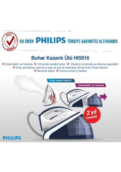 Phılıps 5 Bar HI5916/20 Buhar Kazanlı Ütü Fiyatı . 