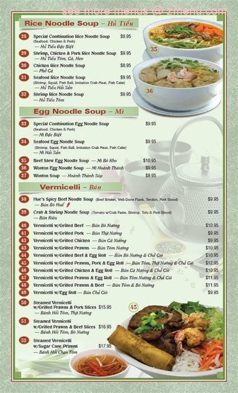 Pho Han offers a wide variety of all your favour