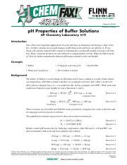 Ph Chemfax Solutions Buffer Lab Answers