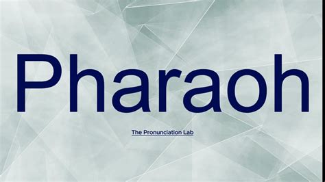 Pharaoh pronunciation