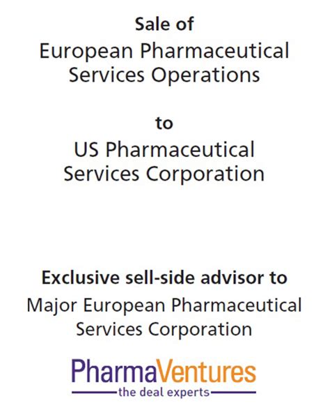 PharmaVentures Leading International Pharma M&A Advisory Firm