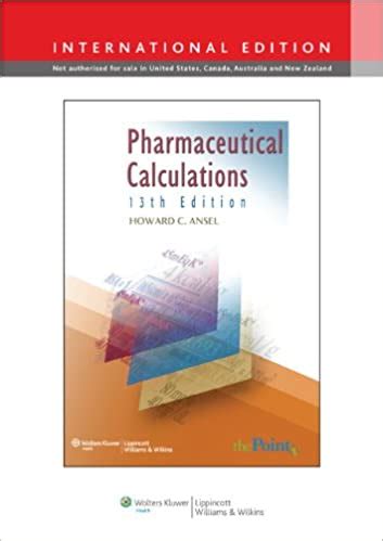 Pharmacy calculation 13th edition ansel solution manual. - Ley federal de impuesto sobre ingresos mercantiles y disposiciones conexas..