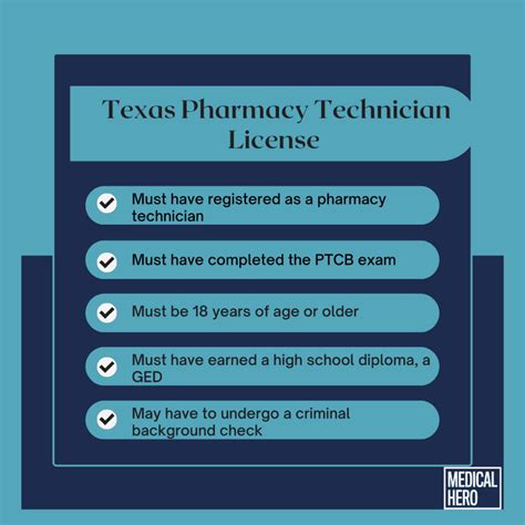 Pharmacy tech license texas. Eligible Texas pharmacists, pharmacies, and pharmacy technicians may renew their license or registration through the Texas.gov system. Use a major credit card to submit payment. Please note: Renewing through Texas.gov is a convenient way to submit renewals, however, do not wait until the last minute to renew online. Online renewals can take up ... 