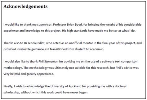 Phd Thesis How To Write Acknowledgements Example Acknowledgements