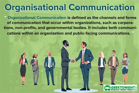 Organizational communication examines the relationships between communication and organizing through the study of discourse, meanings, symbols, and information flow.. 