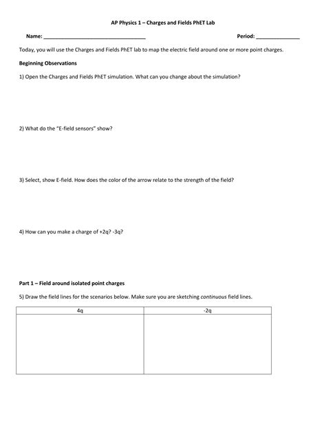 Phet simulation charges and fields answers.  AP Physics - Charges and Fields Ph...