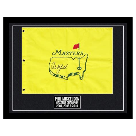 Phil Mickelson Signed 2010 Masters Flag Display Frontgate