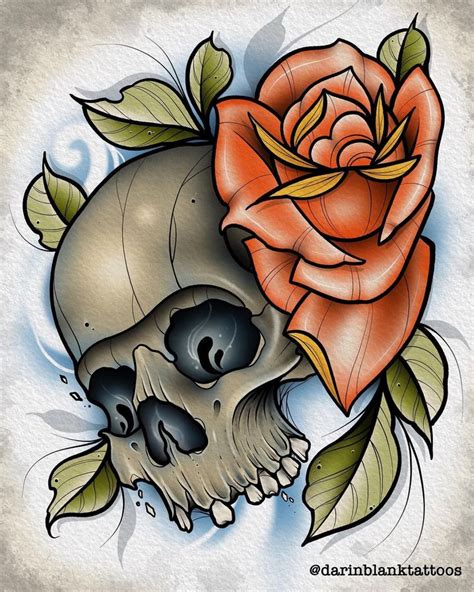 Phil Rozzla on Instagram: "Skull and rose cover up. Swipe to see …