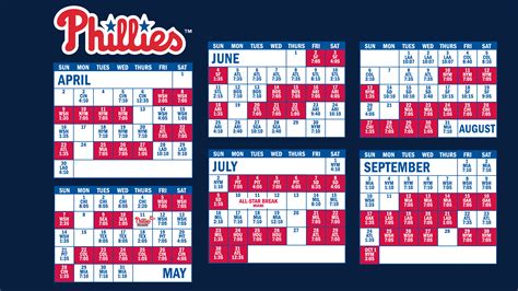 Philadelphia Phillies Schedule Printable