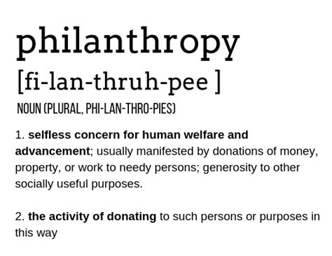 Philanthropy - Definition, Meaning & Synonyms