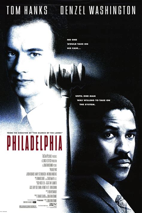 Philidelphia movie. Philadelphia (film) Philadelphia är en amerikansk dramafilm från 1993 i regi av Jonathan Demme, med manus av Ron Nyswaner. Huvudrollerna spelas av Tom Hanks och Denzel Washington. Filmen hade Sverige premiär den 18 mars 1994. 