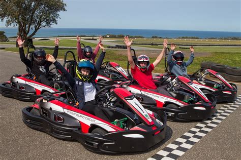 The 750m Phillip Island Go Kart track is a replica of the world-renowned Phillip Island Grand Prix Circuit. Situated alongside the circuit and overlooking Bass Strait, the smooth curves and super-fast straight of this unique Go Kart track are strung along some of the most breathtaking coastline on the Island. Phillip Island Go Karts gives you ....
