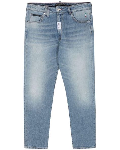 Philipp Plein Detroit-fit Cropped Jeans in Blue for Men Lyst