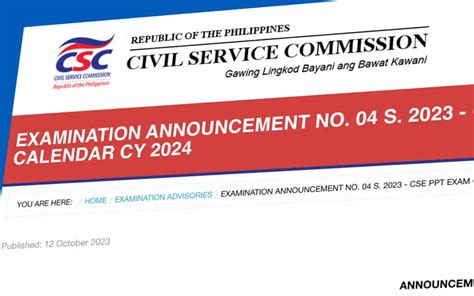 Philippine Civil Service Exam Schedule 2024: - itexampop.com