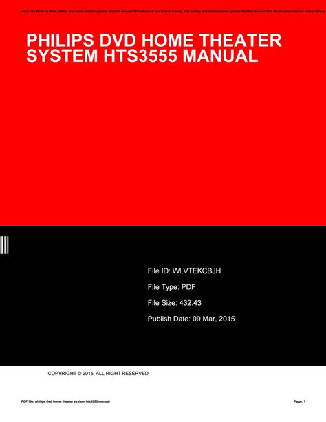 Philips dvd home theater system hts3555 manual. - Man industrial gas engine e 2842 e 302 312 repair manual.