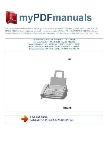 Philips magic 3 fax machine user manual. - Storia della vita e geste di sisto quinto, sommo pontifice.