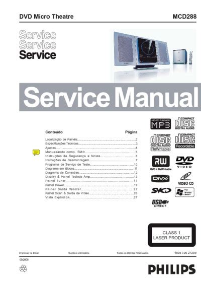 Philips mcd288 dvd micro theatre service manual. - Suzuki liana service reparaturanleitung 2001 2007.