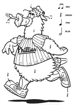 Phillie Phanatic Coloring Page Learning How to Read