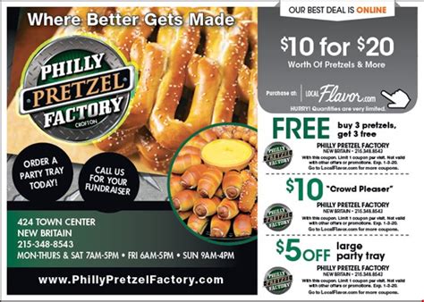 Philly Pretzel Factory Coupons & Promos, Discounts 30% Off