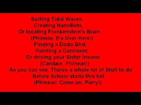 Phineas and ferb theme song lyrics short. Things To Know About Phineas and ferb theme song lyrics short. 