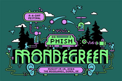 Phish festival 2024. Tickets for Phish's Summer Tour, including their 4-day Mondegreen Festival, are on sale now. ... Upcoming Tours. Apr 18. 24 Phish - Sphere 2024. Sphere. 255 Sands Ave ... 