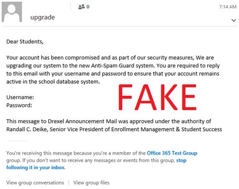Phishing Alert Multiple Email Message Scams Information Technology