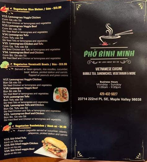 Pho Binh Minh Restaurant in Calgary - Restaurant menu …