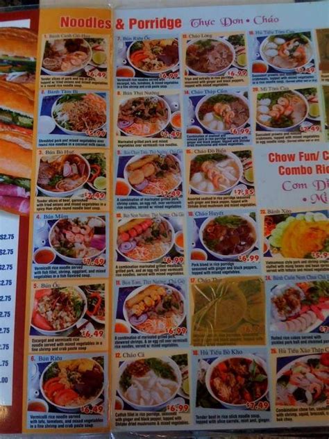 Pho Thanh Huong Menu Prices - PriceListo