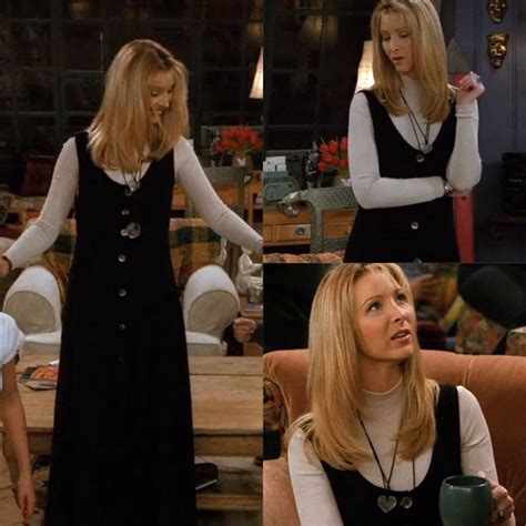 Phoebe buffay outfits. Sep 11, 2023 · Phoebe's bohemian style represented her character both through her outfits and her personality. She required pieces that had lots of flow and airiness to them. Phoebe's appearance throughout the seasons started to really showcase this with some feminine maxis, like the ultra-chic black button-down maxi she wore in Season 2, which aired in 1995. 