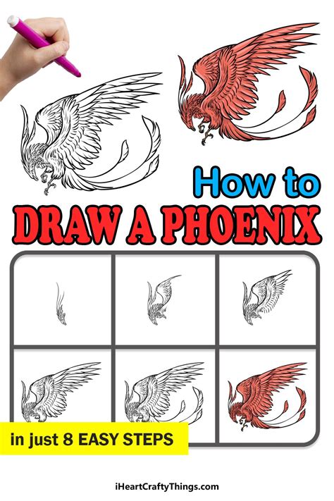 Phoenix Drawing How To Draw A Phoenix Step By Step Mythical Creatures